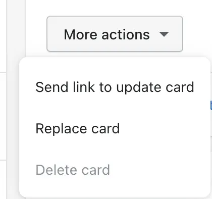 Replace credit card form
