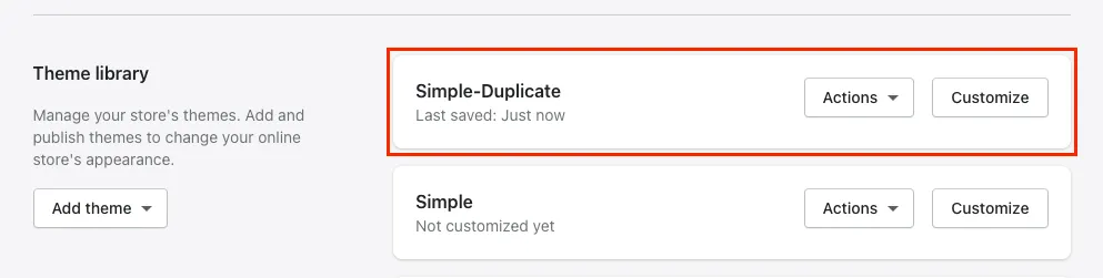 Renaming the duplicated theme