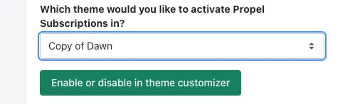 Installation page with theme selector